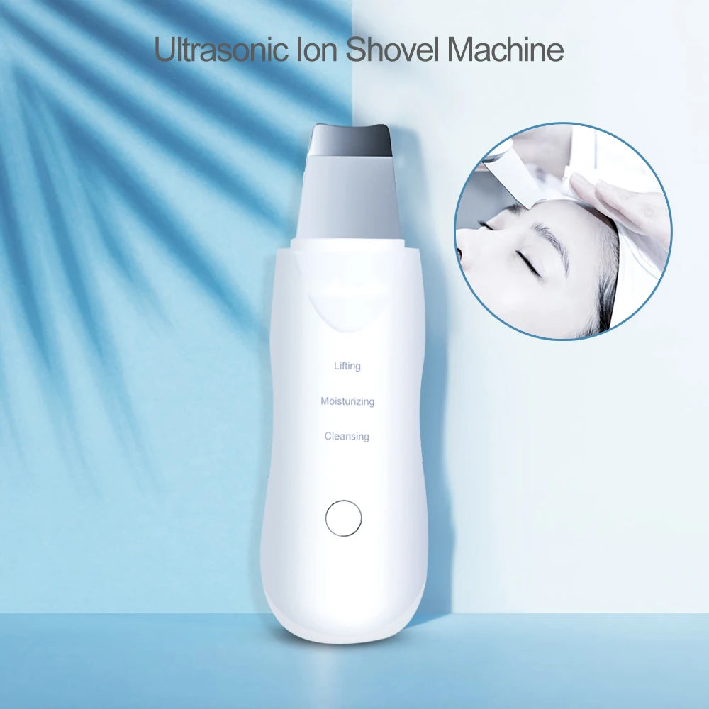 Professional No Ultrasonic Facial Skin Scrubber Ion Deep Face Cleaning Peeling Rechargeable Skin Care Device Beauty Instrument