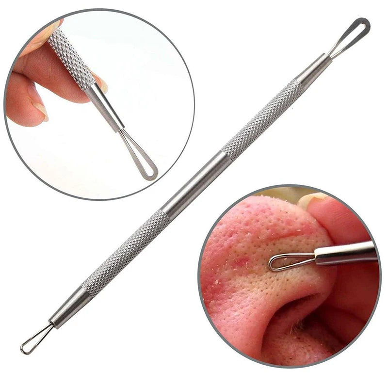 Blackhead Remover Cleaner Tool Non Slip Double Head Blackhead Blemish Needle Pimple Stainless Steel Conmetics Tool