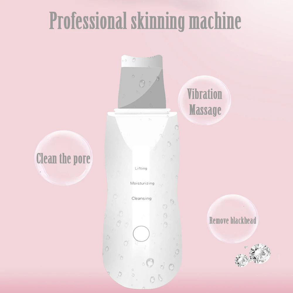 Professional No Ultrasonic Facial Skin Scrubber Ion Deep Face Cleaning Peeling Rechargeable Skin Care Device Beauty Instrument