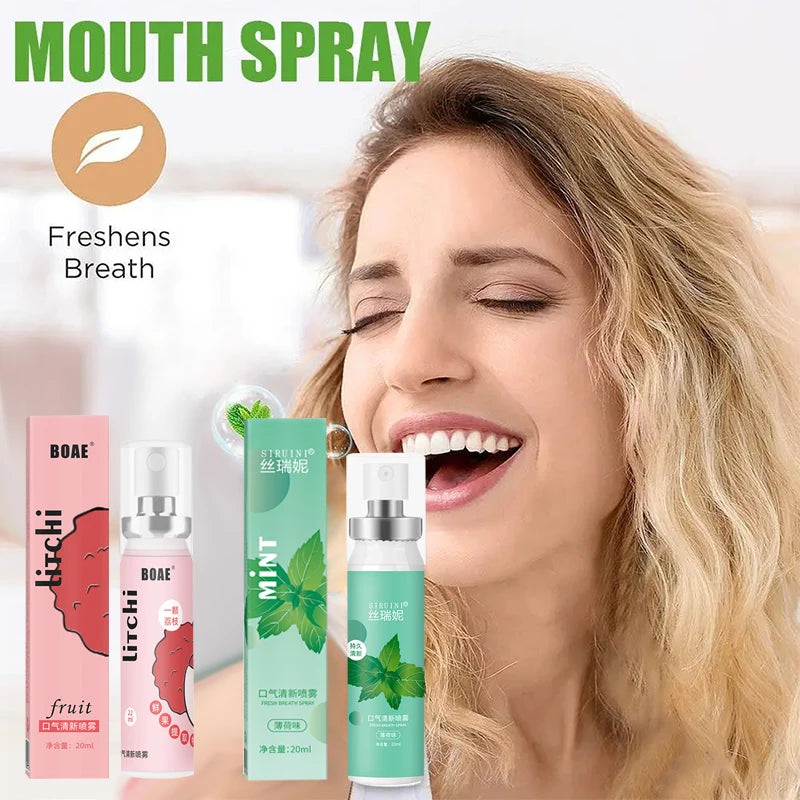 Mouth Freshener Spray Oral Spray Remove Bad Breath Long Lasting Fruity Portable Breath Freshener Refreshing Oral Care Products