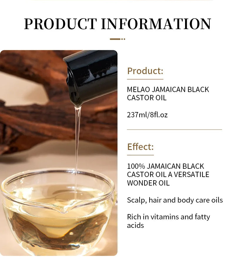 100% Pure Natural Cold Pressed Castor Oil Promotes Healthy Skin and Hair  Thickens Eyebrows and Extends Eyelashes Massage 237ml