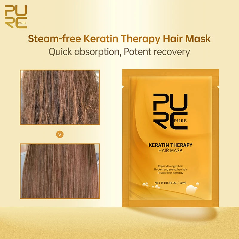 PURC Professional Brazilian Keratin Hair Treatment Cream Straightening Smoothing Scalp Treatment Purifying Shampoo Hair Care