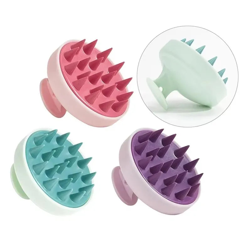 1pc Silicone Shampoo Brush Head Scalp Massage Comb Hair Washing Combs Bath Shower Body Massage Brushes Salon Hairdressing Tools