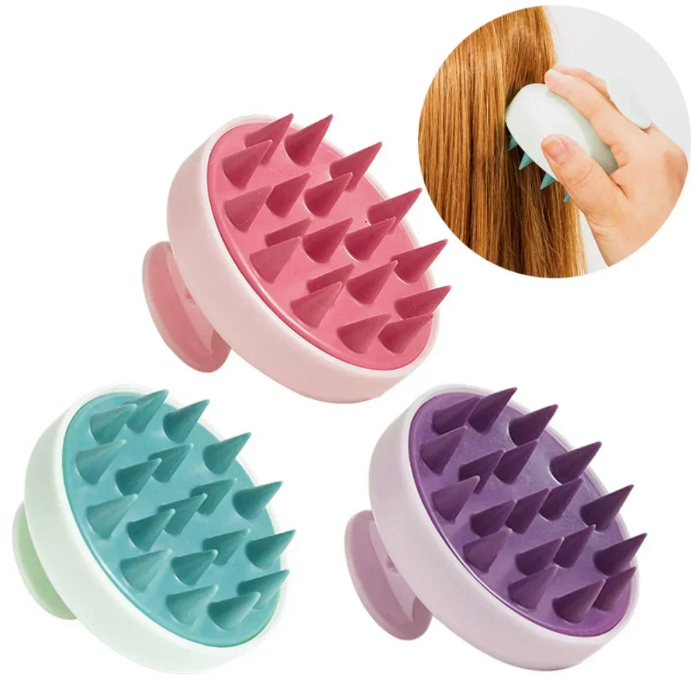 1pc Silicone Shampoo Brush Head Scalp Massage Comb Hair Washing Combs Bath Shower Body Massage Brushes Salon Hairdressing Tools