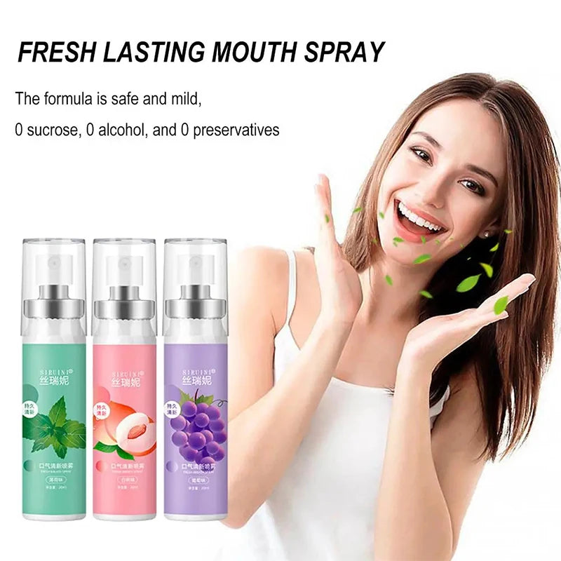 Mouth Freshener Spray Oral Spray Remove Bad Breath Long Lasting Fruity Portable Breath Freshener Refreshing Oral Care Products