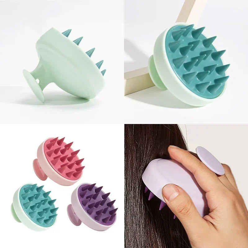 1pc Silicone Shampoo Brush Head Scalp Massage Comb Hair Washing Combs Bath Shower Body Massage Brushes Salon Hairdressing Tools