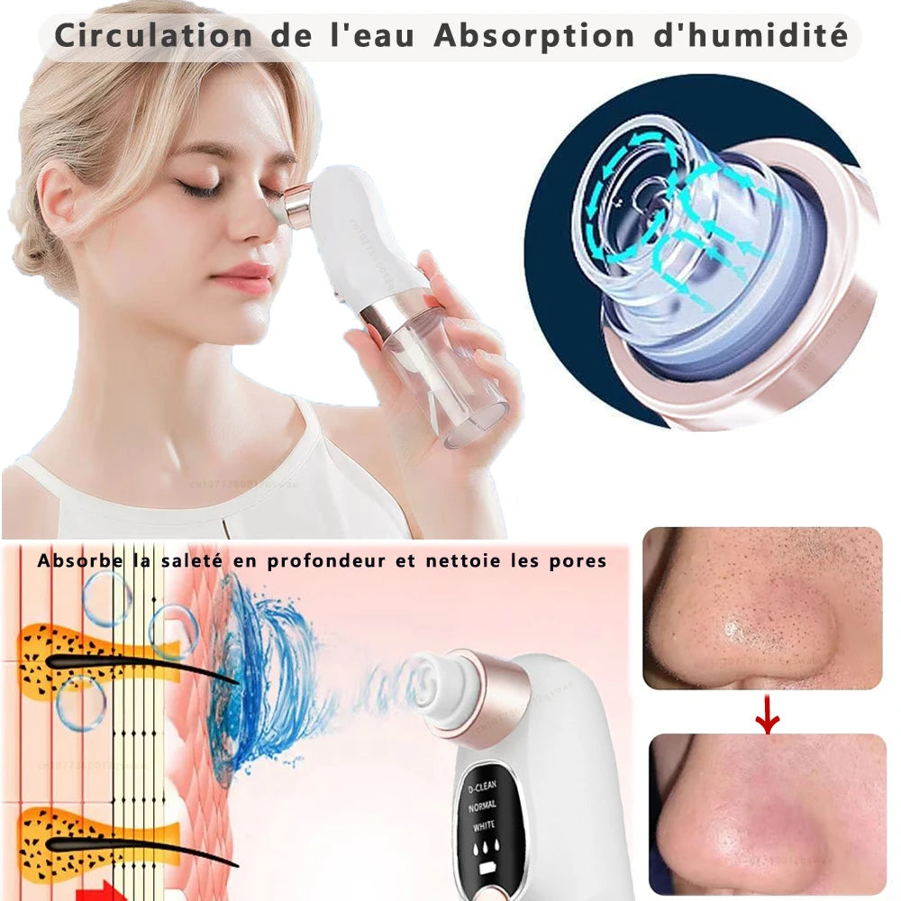 Blackhead Remover Pore Vacuum Face Cleaner Electric Pimple Acne Black Head Removal USB Rechargeable Water Cycle Black Dot Remove