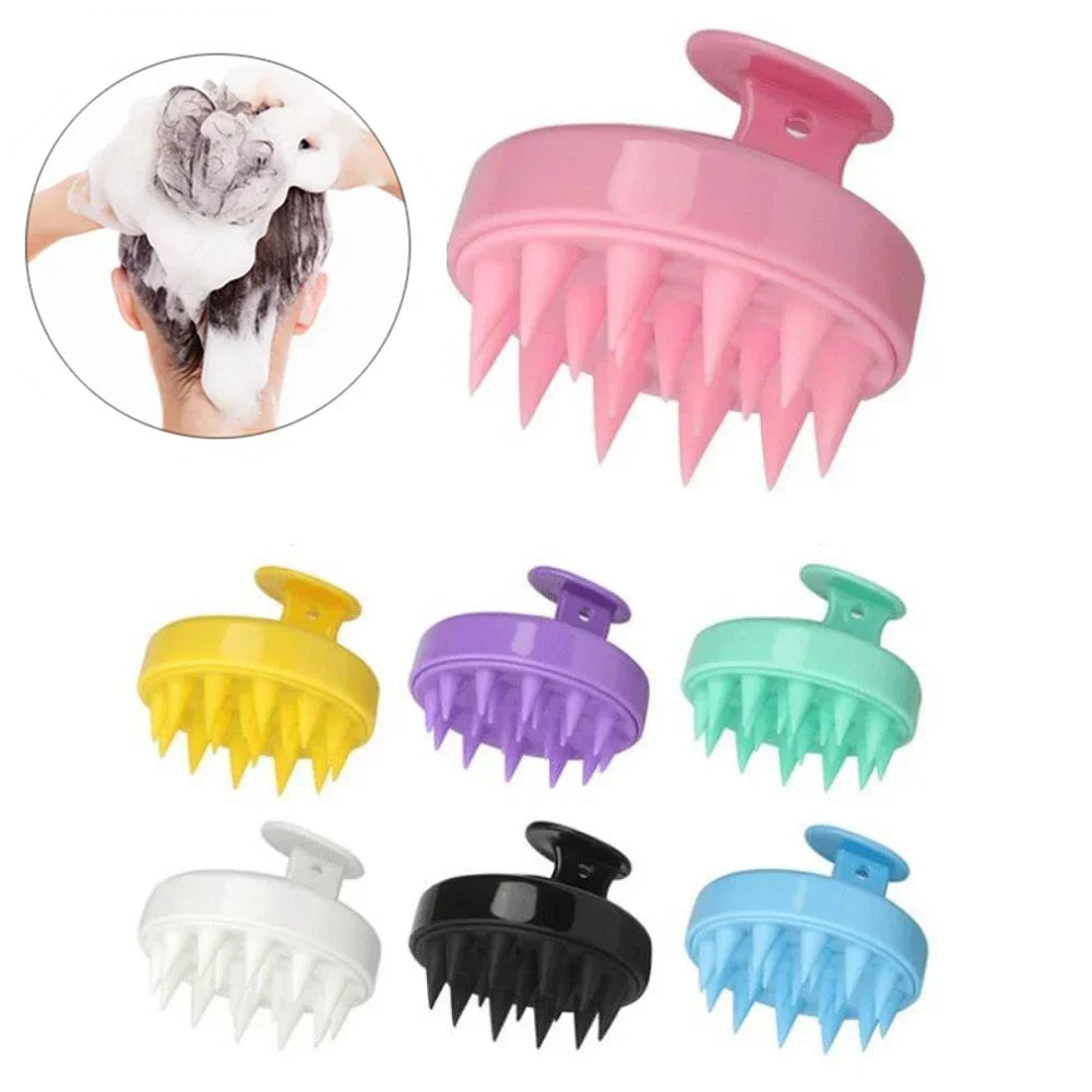 1pc Silicone Shampoo Brush Head Scalp Massage Comb Hair Washing Combs Bath Shower Body Massage Brushes Salon Hairdressing Tools