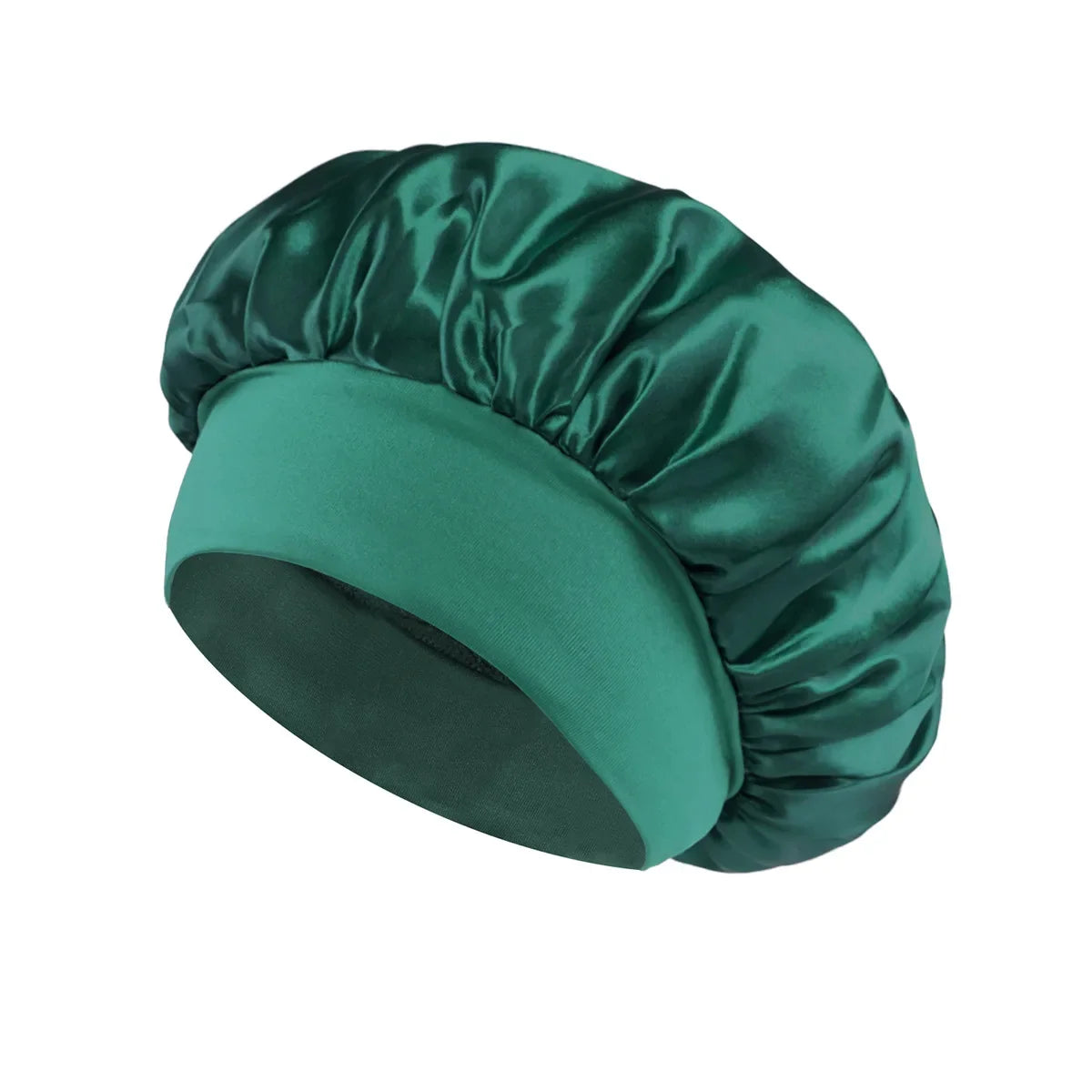 Women Satin Bonnet Hair Bonnet for Sleeping Hair Care Silk Bonnets Solid Wide-brimmed Sleeping Hat with Elastic Soft Band