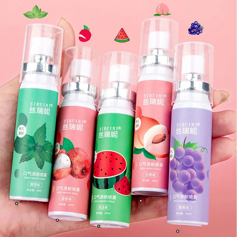 Mouth Freshener Spray Oral Spray Remove Bad Breath Long Lasting Fruity Portable Breath Freshener Refreshing Oral Care Products